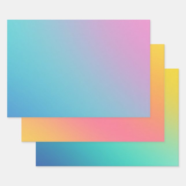 Feuille De Papier Cadeau Dégradé Ombre Chic Clair (Lot)