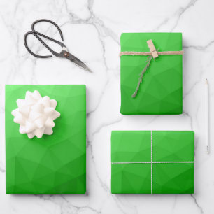 Feuille De Papier Cadeau Dégradé vert clair de maille géométrique motif lum