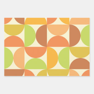 Feuille De Papier Cadeau Demi-cercles minimalistes du milieu du siècle Moti