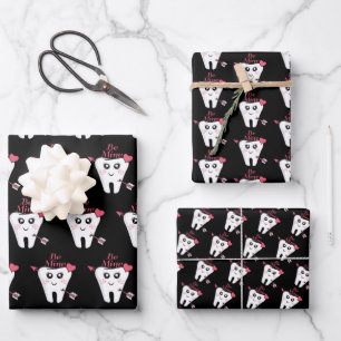 Feuille De Papier Cadeau Dentiste Saint-Valentin - Cœur de dent, sois mienn