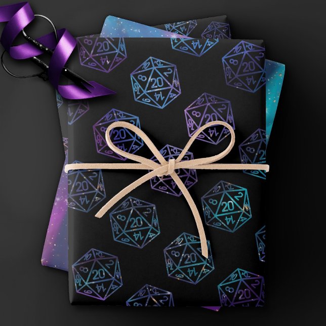 Feuille De Papier Cadeau Dés RPG | Nebula Imaginaire Retro Tabletop PnP Gam (Créateur téléchargé)