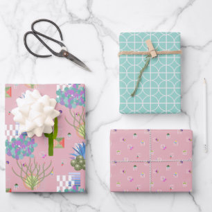 Feuille De Papier Cadeau Désert moderne du milieu du siècle