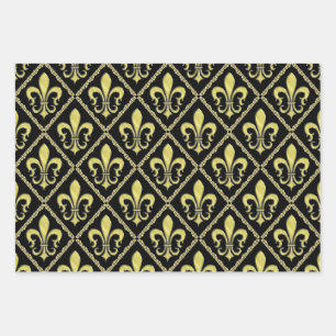 Feuille De Papier Cadeau Design élégant Fleur De Lis