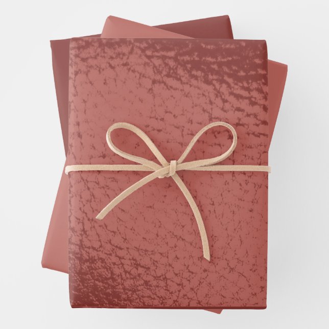 Feuille De Papier Cadeau Design en cuir Faux Bronze Riche (En situation)