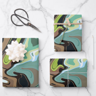 Feuille De Papier Cadeau Design en marbre Abstrait de terre
