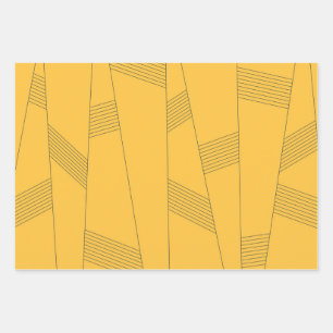 Feuille De Papier Cadeau Design graphique abstrait simple, jaune, moderne