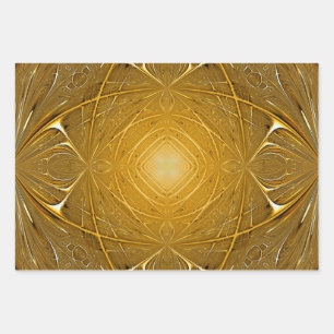 Feuille De Papier Cadeau Design Motif métal or