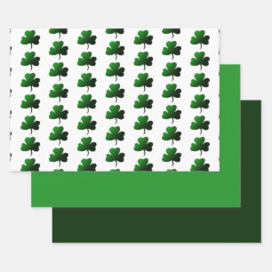 Feuille De Papier Cadeau Design Shamrock vert