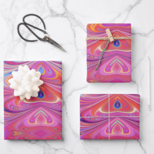 Feuille De Papier Cadeau Design Super rose Orange