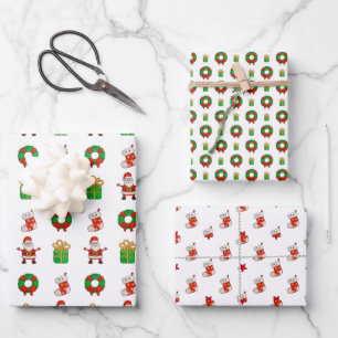 Feuille De Papier Cadeau Design unique, Décorations de Noël Père Noël Cadea