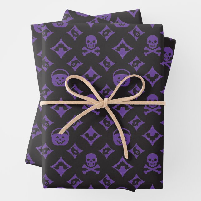 Feuille De Papier Cadeau Designer Halloween ! Vuitton Purple (En situation)