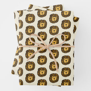 Feuille De Papier Cadeau Dessin de lion mignon