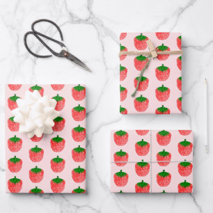 Feuille De Papier Cadeau Dessin fraise