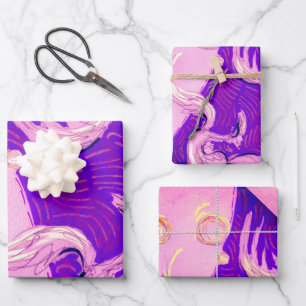 Feuille De Papier Cadeau Deux Dragons, Trois Soleils