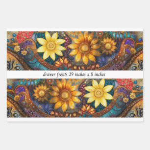 Feuille De Papier Cadeau Devantures de tiroir florales Boho découpées 29x8"