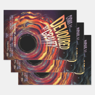 Feuille De Papier Cadeau Dévasté Par Gravité Halloween Trou Horreur Noir