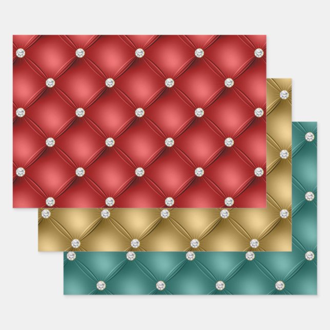 Feuille De Papier Cadeau Diamant rouge (Lot)