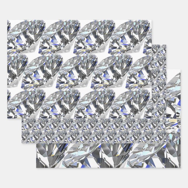 Feuille De Papier Cadeau Diamants élégants (Lot)