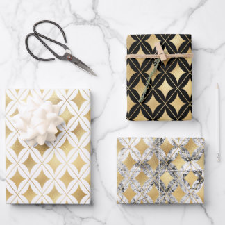 Feuille De Papier Cadeau Diamond d'or