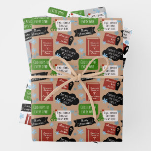 Feuille De Papier Cadeau Dickens Scrooge A Christmas Carol Funny Bah Humbug