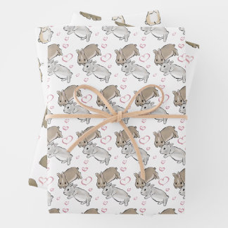 Feuille De Papier Cadeau Différent lapin 