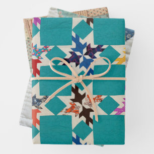 Feuille De Papier Cadeau Différents motifs de courtepointe