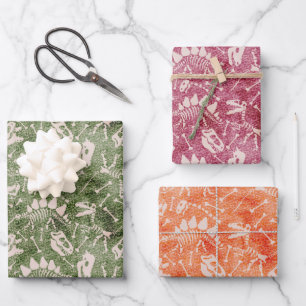 Feuille De Papier Cadeau Dino Dig multicolore