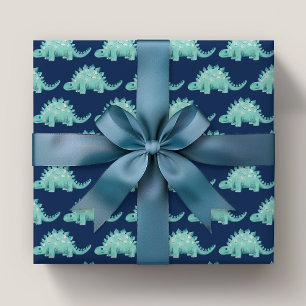 Feuille De Papier Cadeau Dinosaur Stegosaurus Anniversaire de enfant