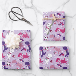 Feuille De Papier Cadeau Dinosaures de l'espace, Dinosaures mignons, Étoile