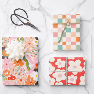 Feuille De Papier Cadeau Disco ball and vinyl records x retro vibes