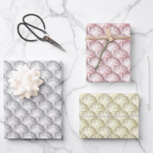 Feuille De Papier Cadeau Disco Balls Silver rose et or