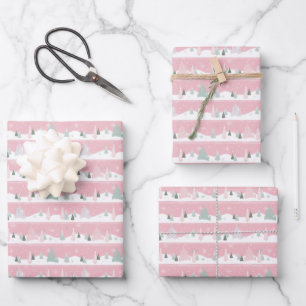 Feuille De Papier Cadeau Disney Princess Castle Winter Holiday Motif