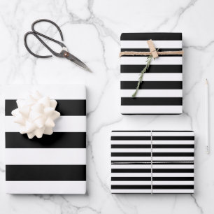 Feuille De Papier Cadeau Diverses tailles en noir et blanc Dimensions horiz