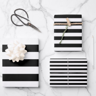 Feuille De Papier Cadeau Diverses tailles en noir et blanc Dimensions horiz
