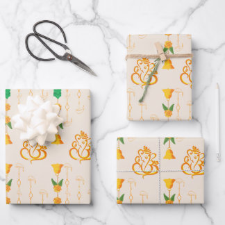 Feuille De Papier Cadeau Diwali enveloppant le design de Dieu