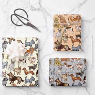 Feuille De Papier Cadeau Doggos Chiens Design