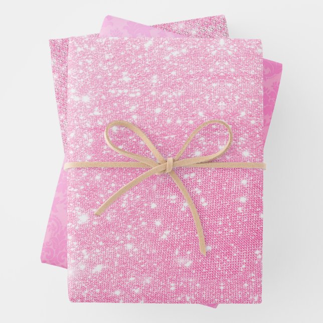 Feuille De Papier Cadeau Dolly Pink et Glam (En situation)