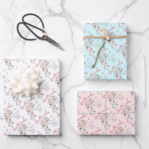 Feuille De Papier Cadeau Don d'Eléphant et de libellule