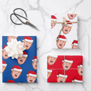 Feuille De Papier Cadeau Donald Trump en colère Noël