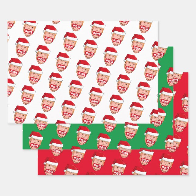 Feuille De Papier Cadeau DONALD TRUMP Noël en colère (Lot)