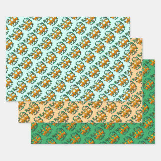 Feuille De Papier Cadeau Dos Cabras y Hojas