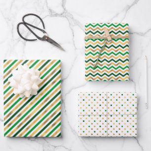 Feuille De Papier Cadeau Dot Waves Striped St. Patrick’s Day