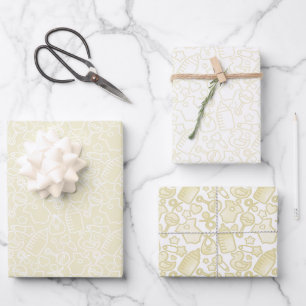 Feuille De Papier Cadeau Douces arroses Jaunes sucrés