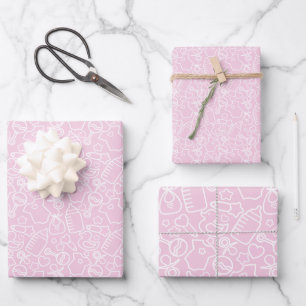 Feuille De Papier Cadeau Douces arroses roses