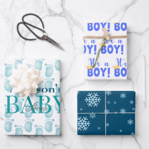 Feuille De Papier Cadeau Douche pour bébé nouveau-né personnalisée