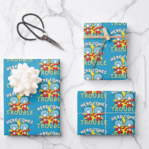 Feuille De Papier Cadeau Dr. Seuss Chose Un Chose Deux Les Ennuis Arriven
