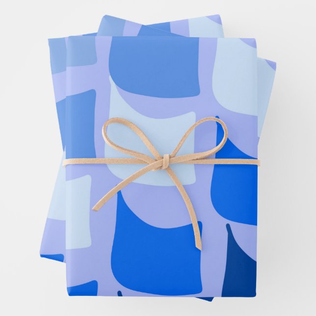 Feuille De Papier Cadeau Drapeau bleu marine à thème (En situation)