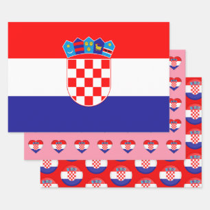 Feuille De Papier Cadeau Drapeau, coeur et mode croate / Cadeau