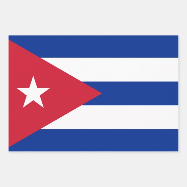 Feuille De Papier Cadeau Drapeau de Cuba (Devant)