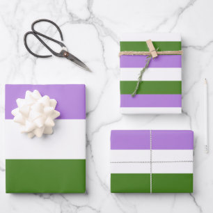 Feuille De Papier Cadeau Drapeau de fierté genderqueer